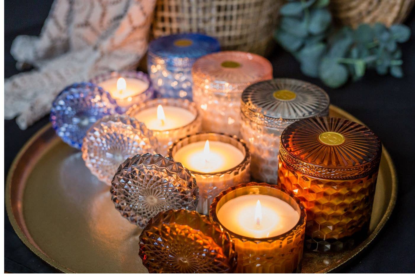 Heathered Suede 8oz Petite Shimmer Candle