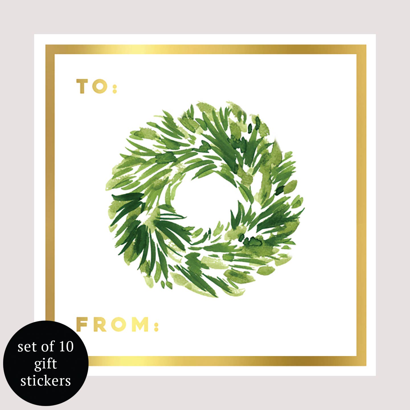 Wreath Holiday Gift Tags - Set of 10 | Gift Stickers