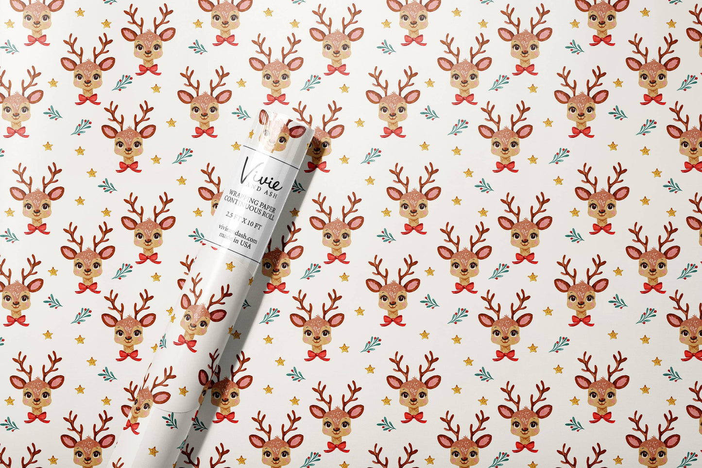 Christmas Reindeer Wrapping Paper Roll