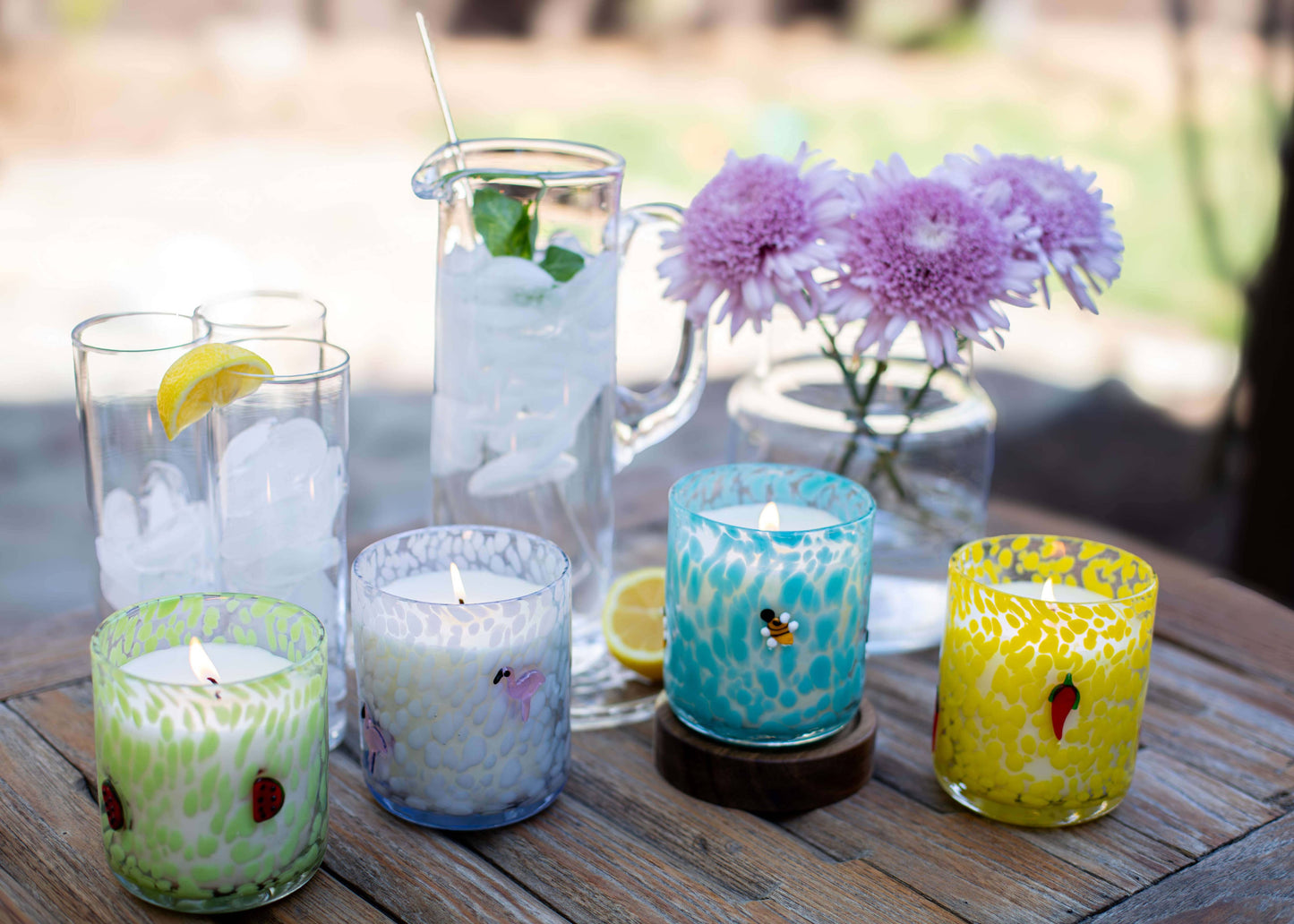 Bee's Knees 12oz Blue Bees Icon Confetti Candle