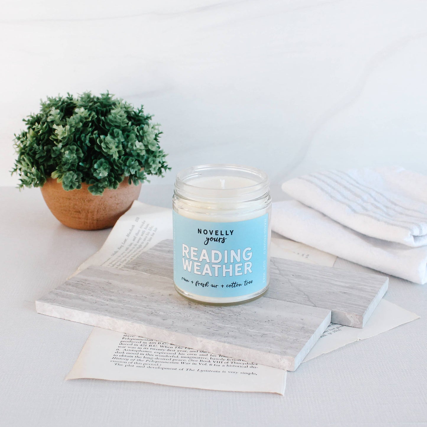 Reading Weather candle | Cozy Rain Storm Bookish Gift