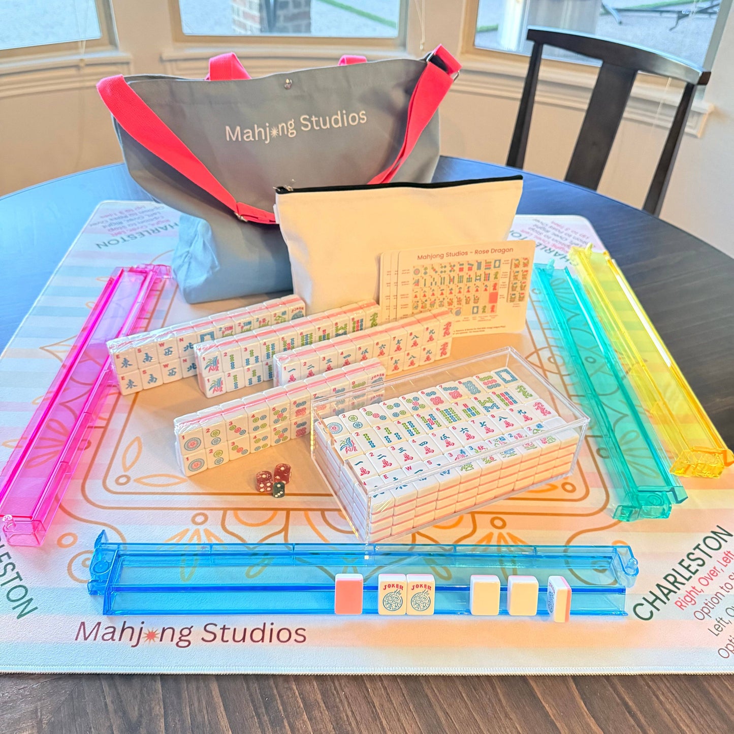 Pastel Luxe Mahjong Mat - 33 x 33 - Ships Rolled