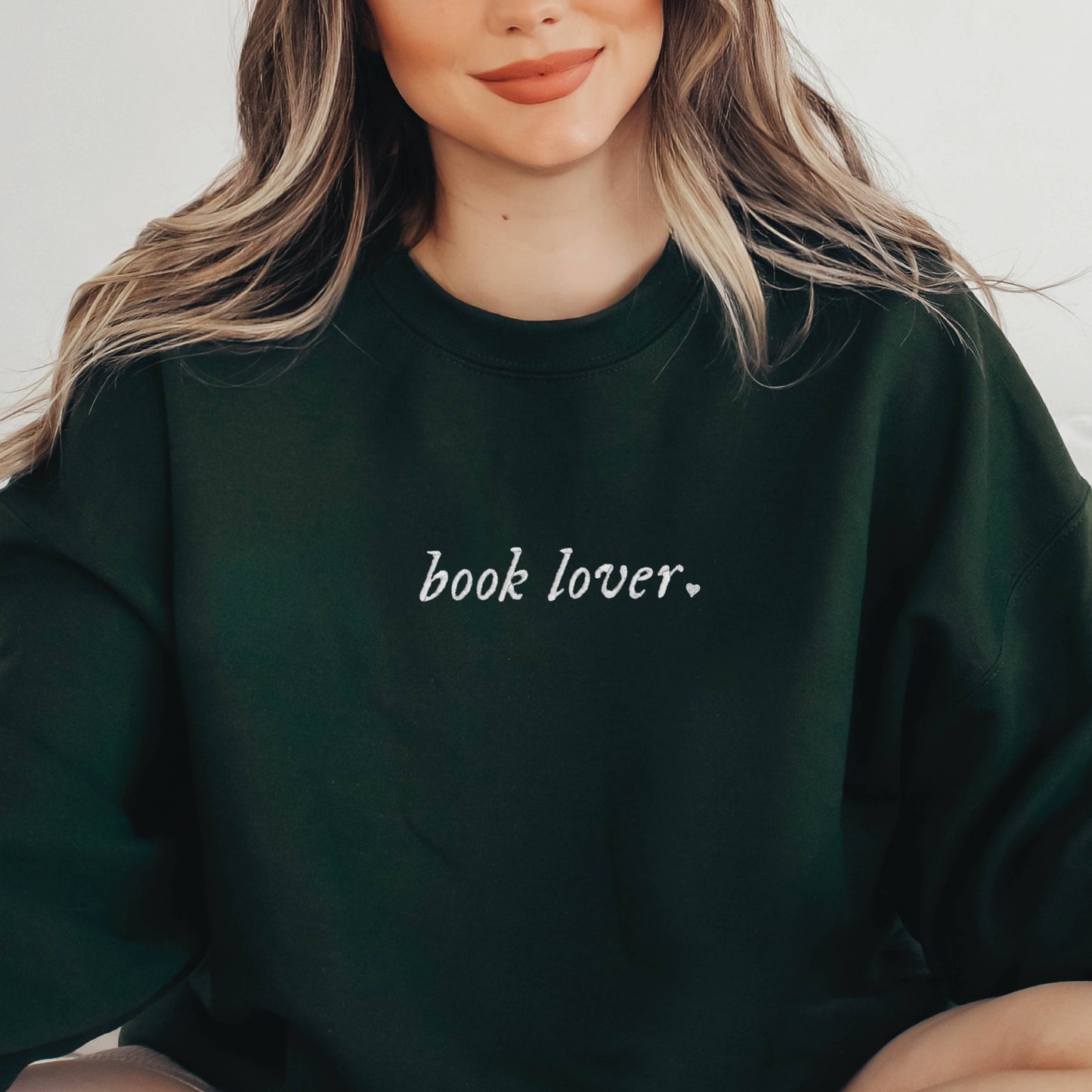 EMBROIDERED Sweatshirt Book Lovers Valentines Day Bookish