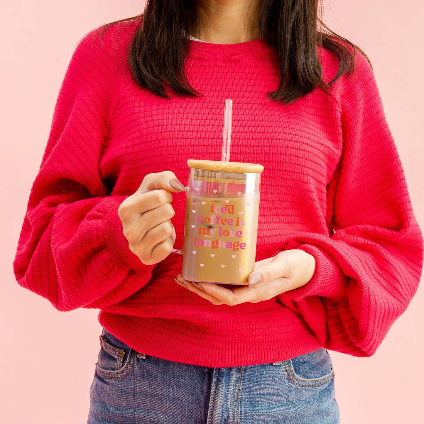 Square Glass Cup - Coffee Is My Love Languag