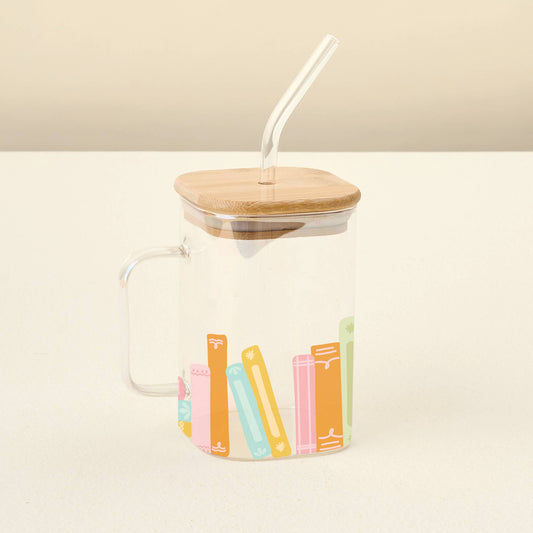 Square Glass Cup-Book Stack