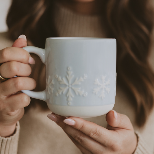 *NEW* Snowflakes Stoneware Coffee Mug - Christmas Decor