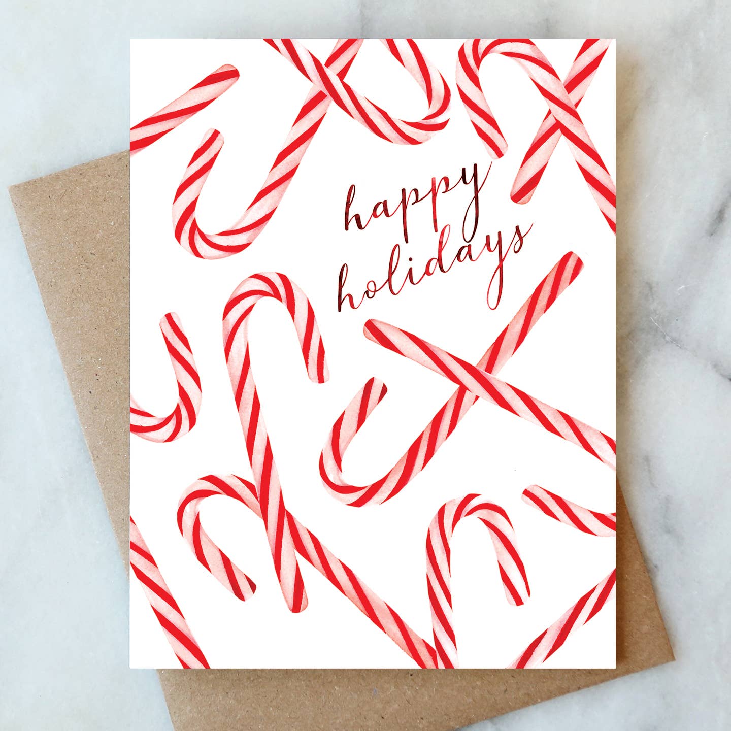 Candy Canes Greetings Card | Holiday Christmas Card