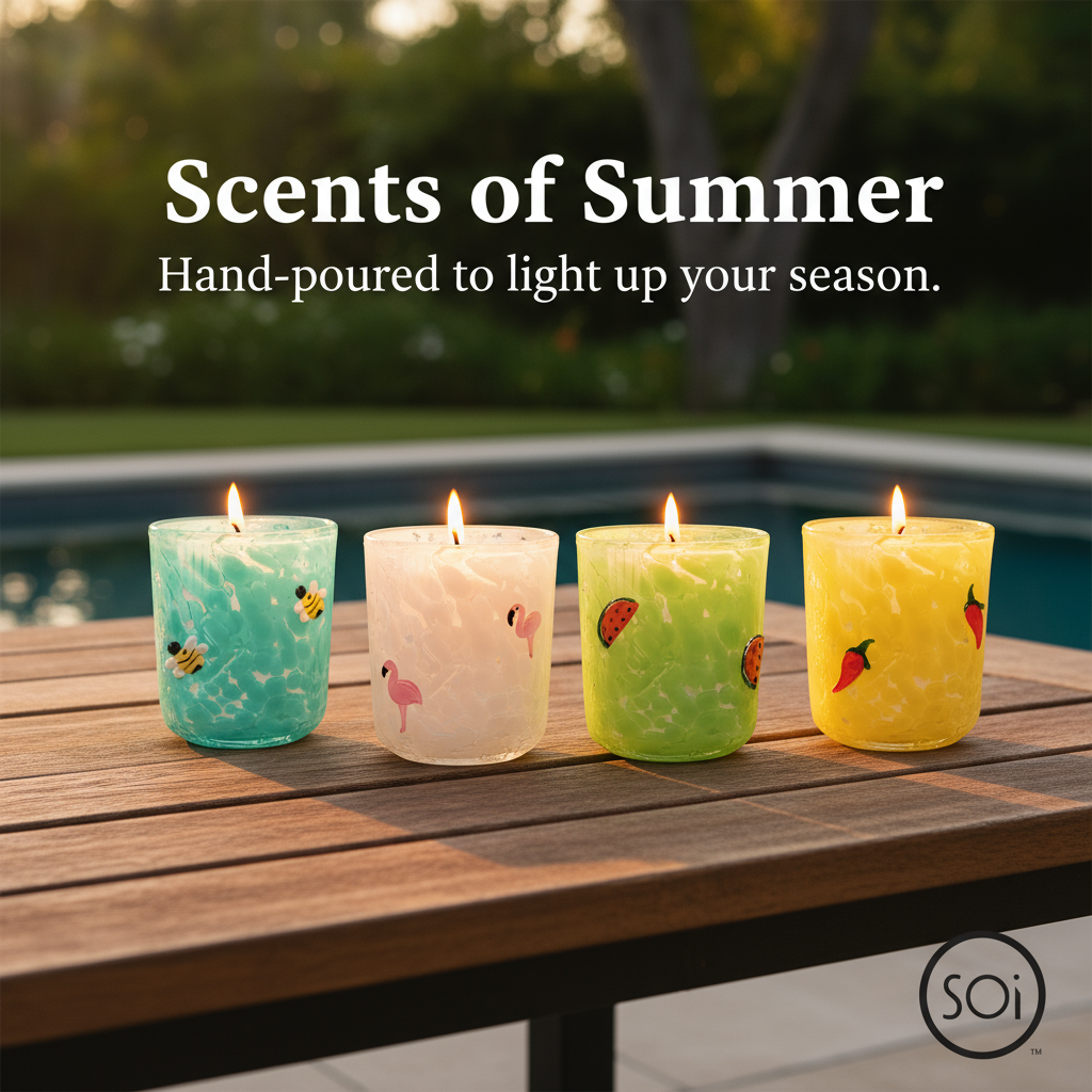 Bee's Knees 12oz Blue Bees Icon Confetti Candle