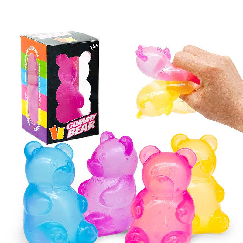 Cube Teardrop Bear Slow Rising Stress Relief Squeeze Toy Box
