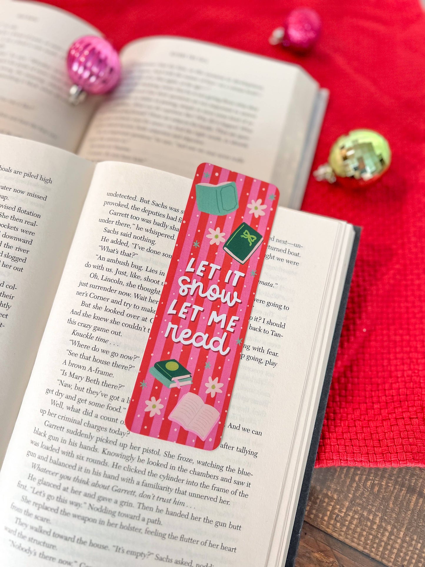 Let It Snow Christmas Bookmarks, Christmas Trees, Plaid