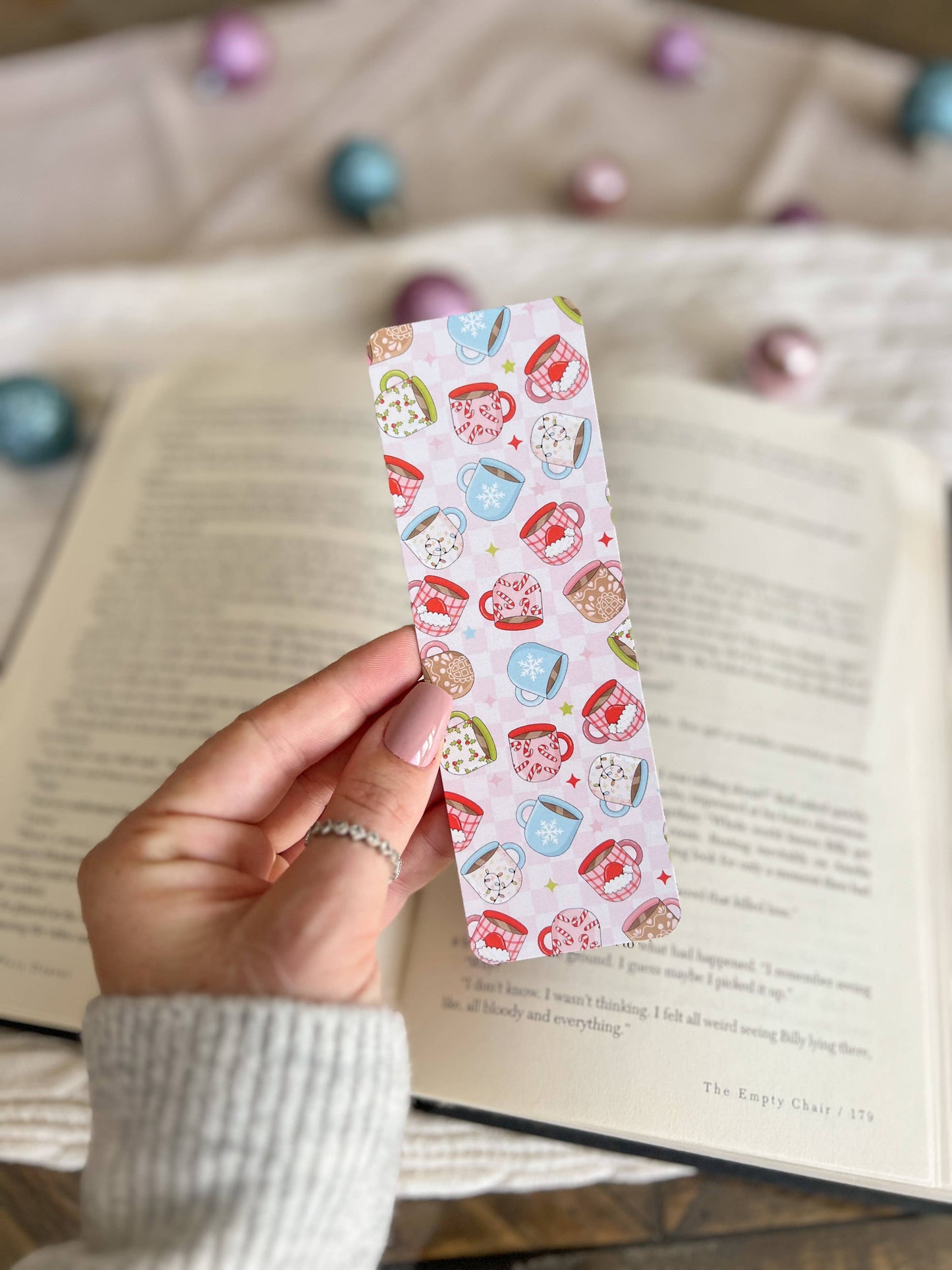 Pastel Winter Bookmarks, Pink Christmas, Cozy Winter