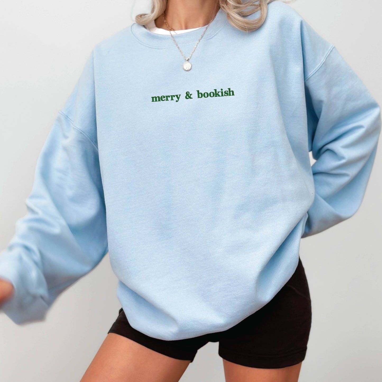 Merry & Bookish Embroidered Christmas Sweatshirt