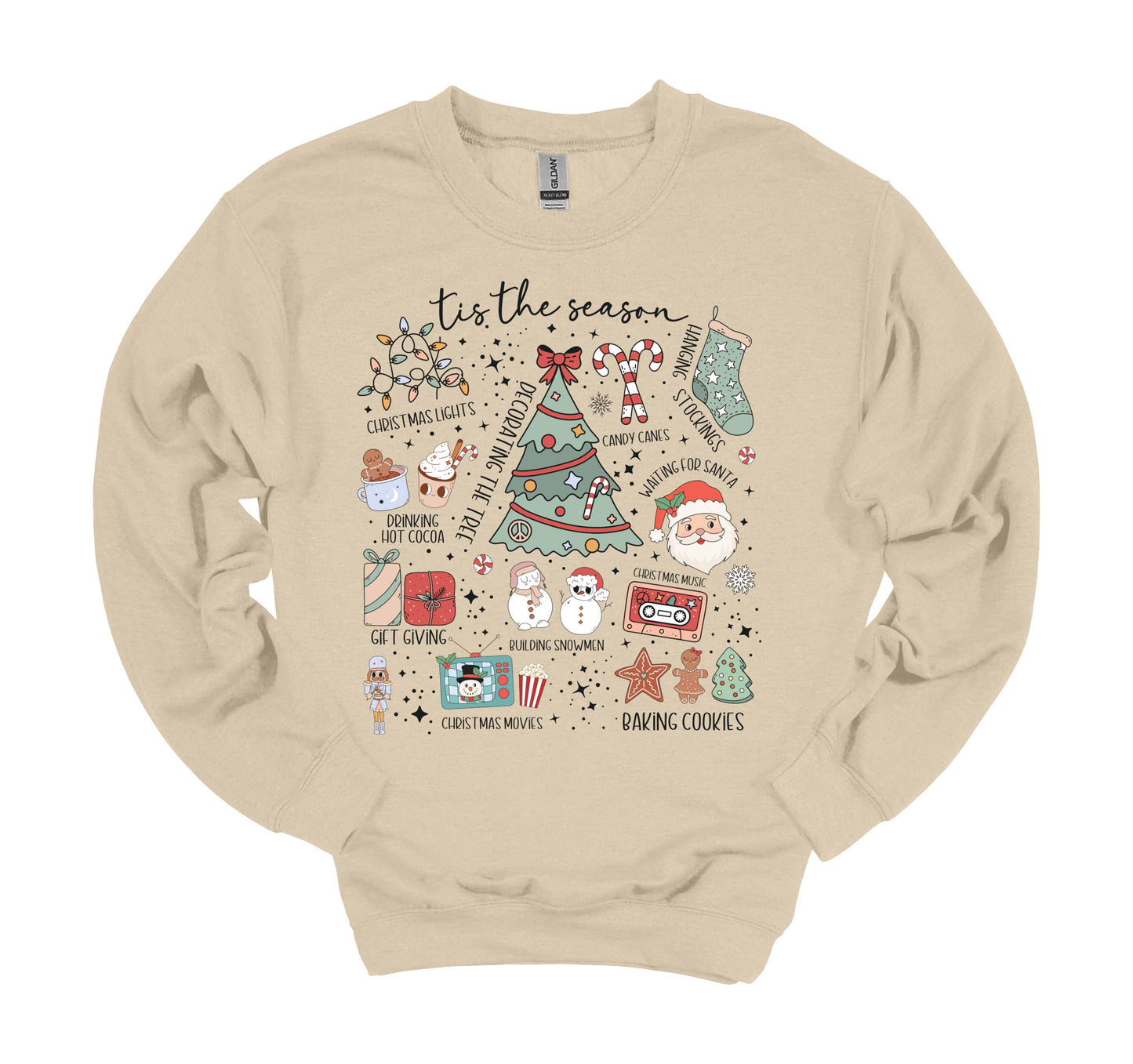 Tis the Season Retro Graphic Christmas Crewneck