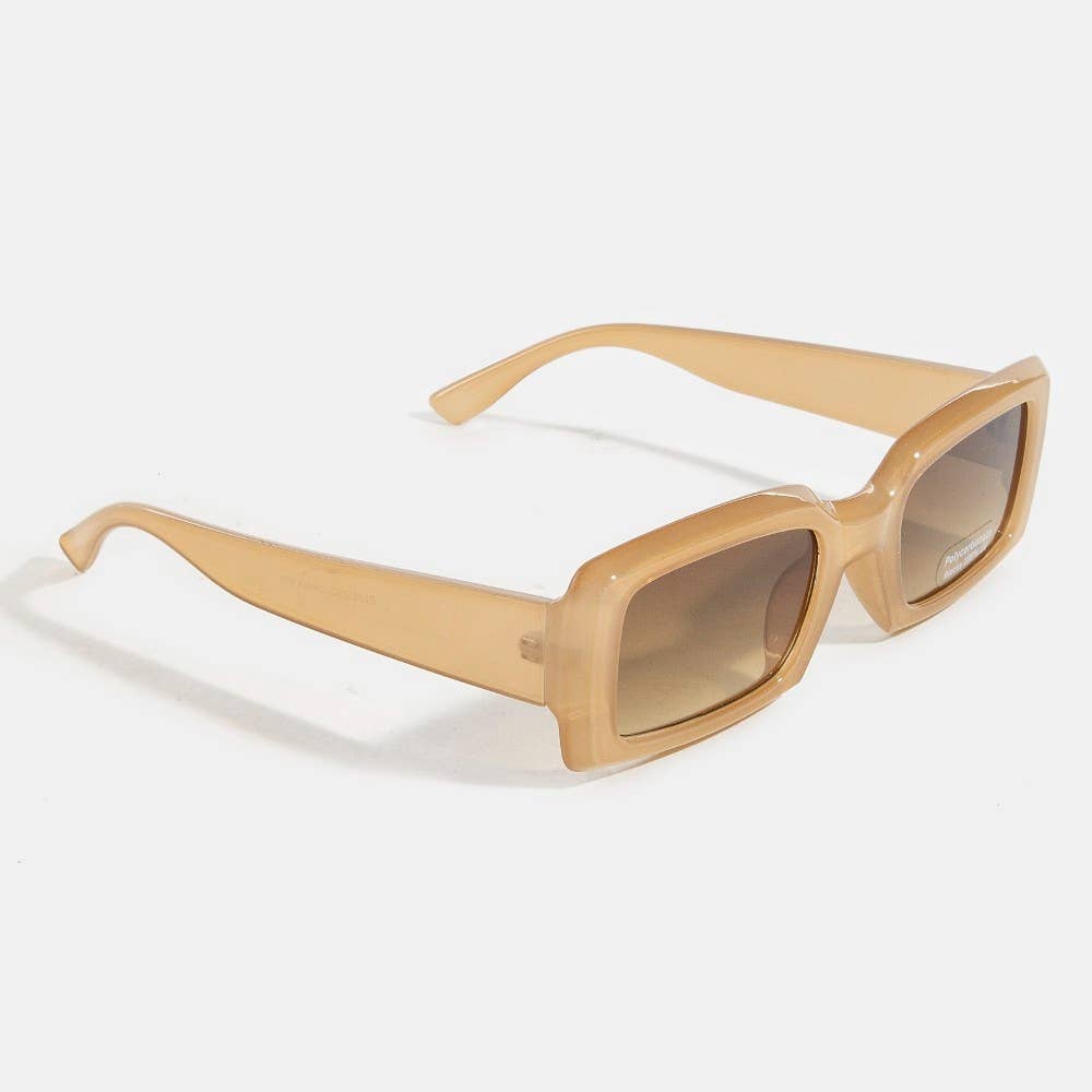 Thick Acetate Frame Rectangle Sunglasses Set