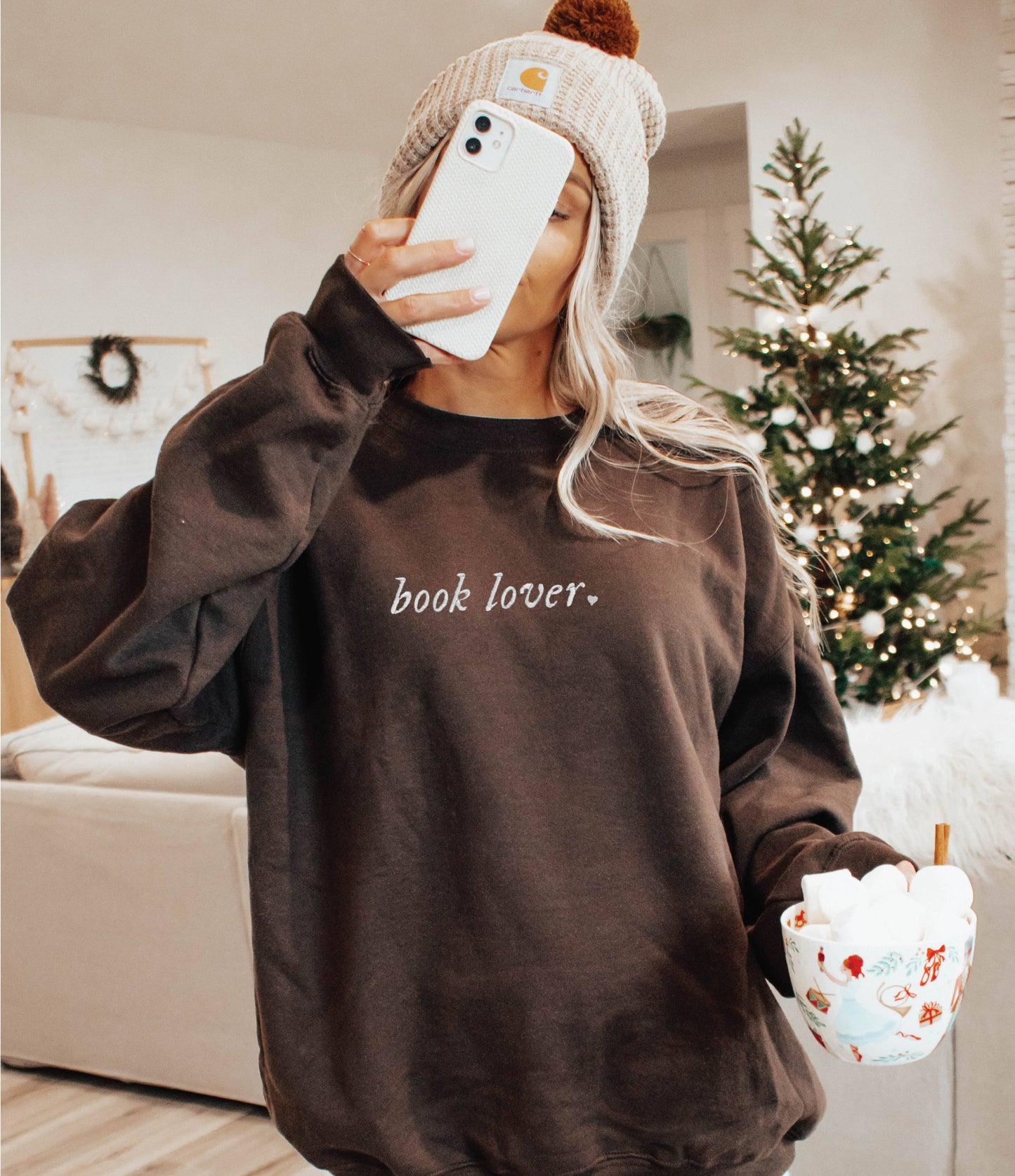 EMBROIDERED Sweatshirt Book Lovers Valentines Day Bookish