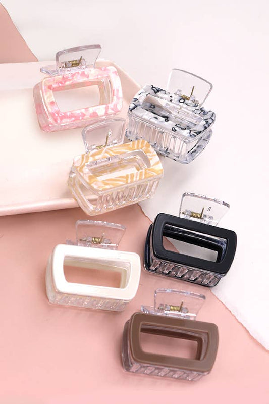 MID SIZE RECTANGLE  HAIR CLAW CLIP