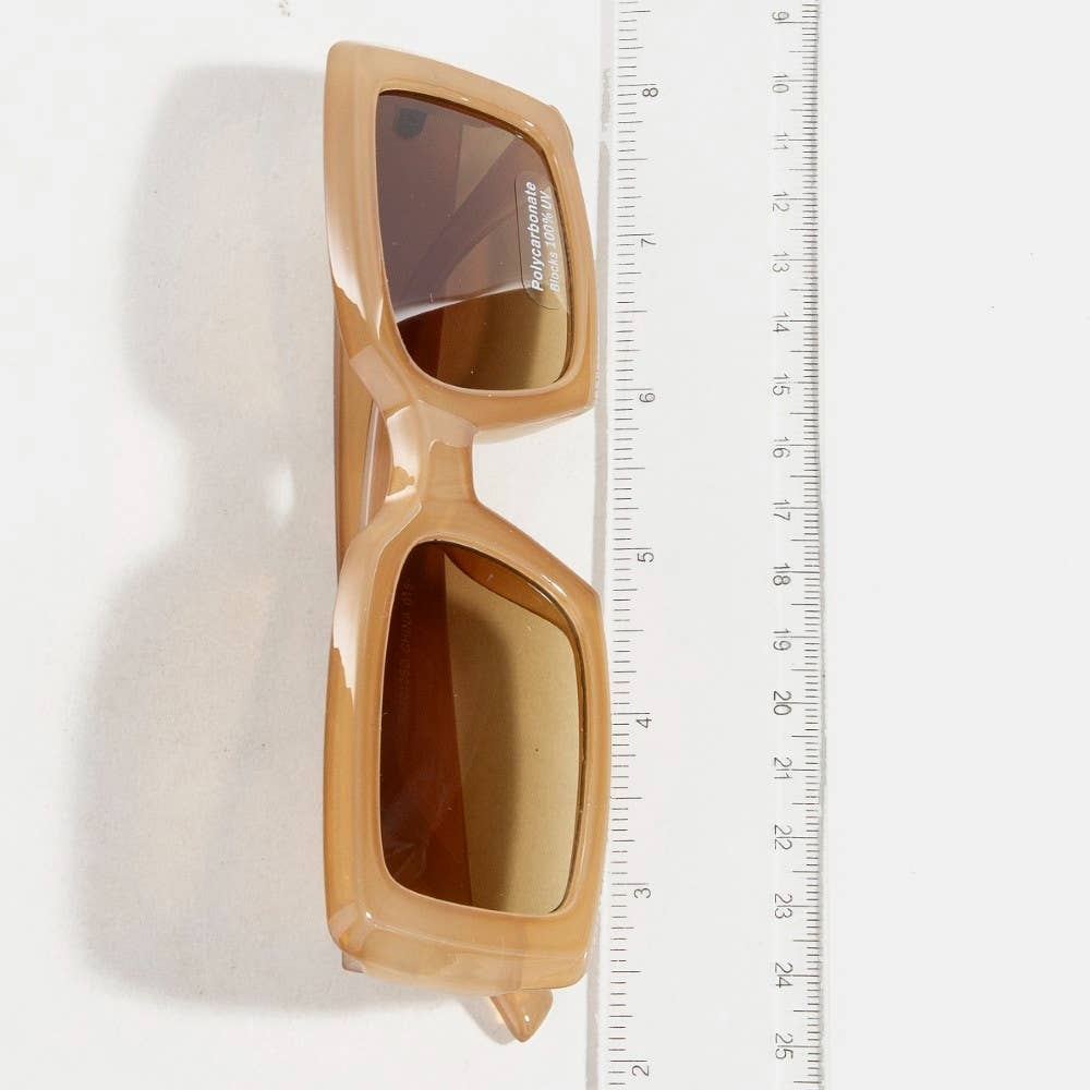 Thick Acetate Frame Rectangle Sunglasses Set