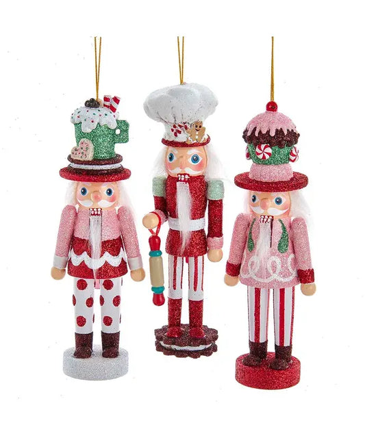 6"CAKE/COCOA/GINGERBREAD NUTCRACKER ORNAMENTS