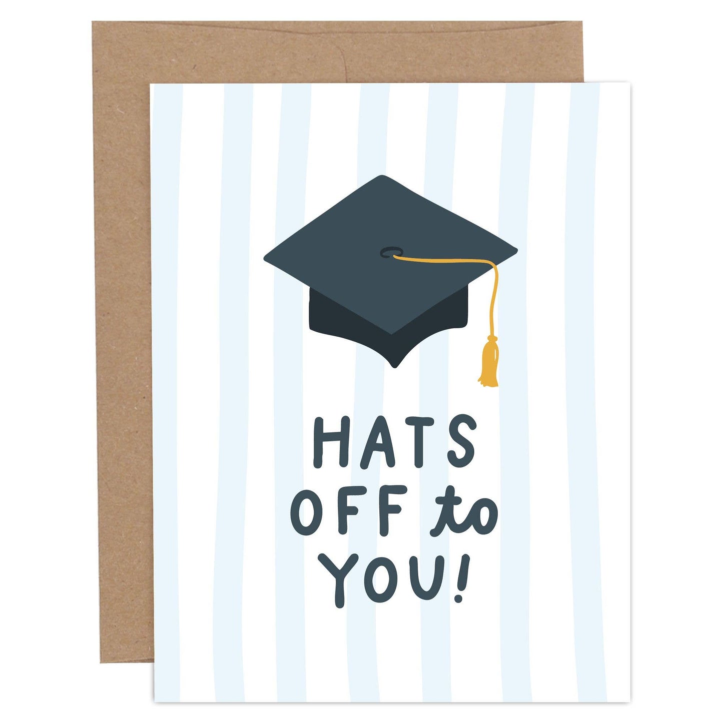 Hats Off Stripes Graduation Congratulations Greeting Card