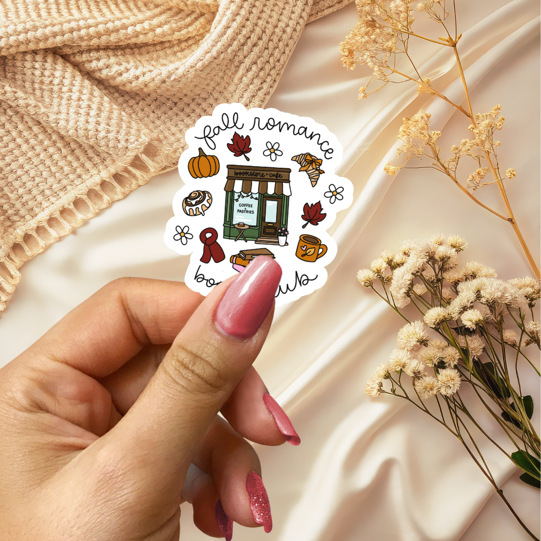 Fall Romance Book Club Glitter Sticker