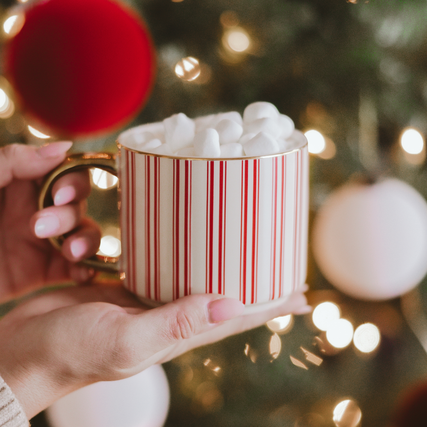 *NEW* Red Stripe Coffee Mug - Christmas Decor and Gifts
