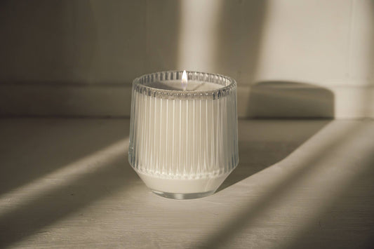 *Classic Scents* Ribbed Retro Style Candle - Clear