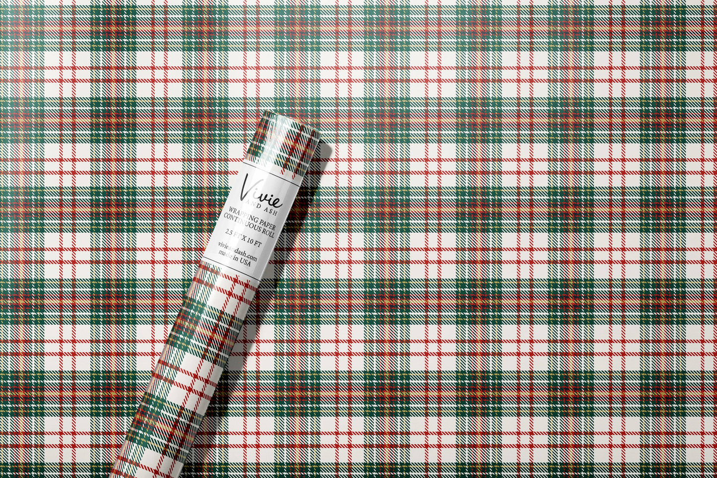 Classic Christmas Tartan Wrapping Paper Roll