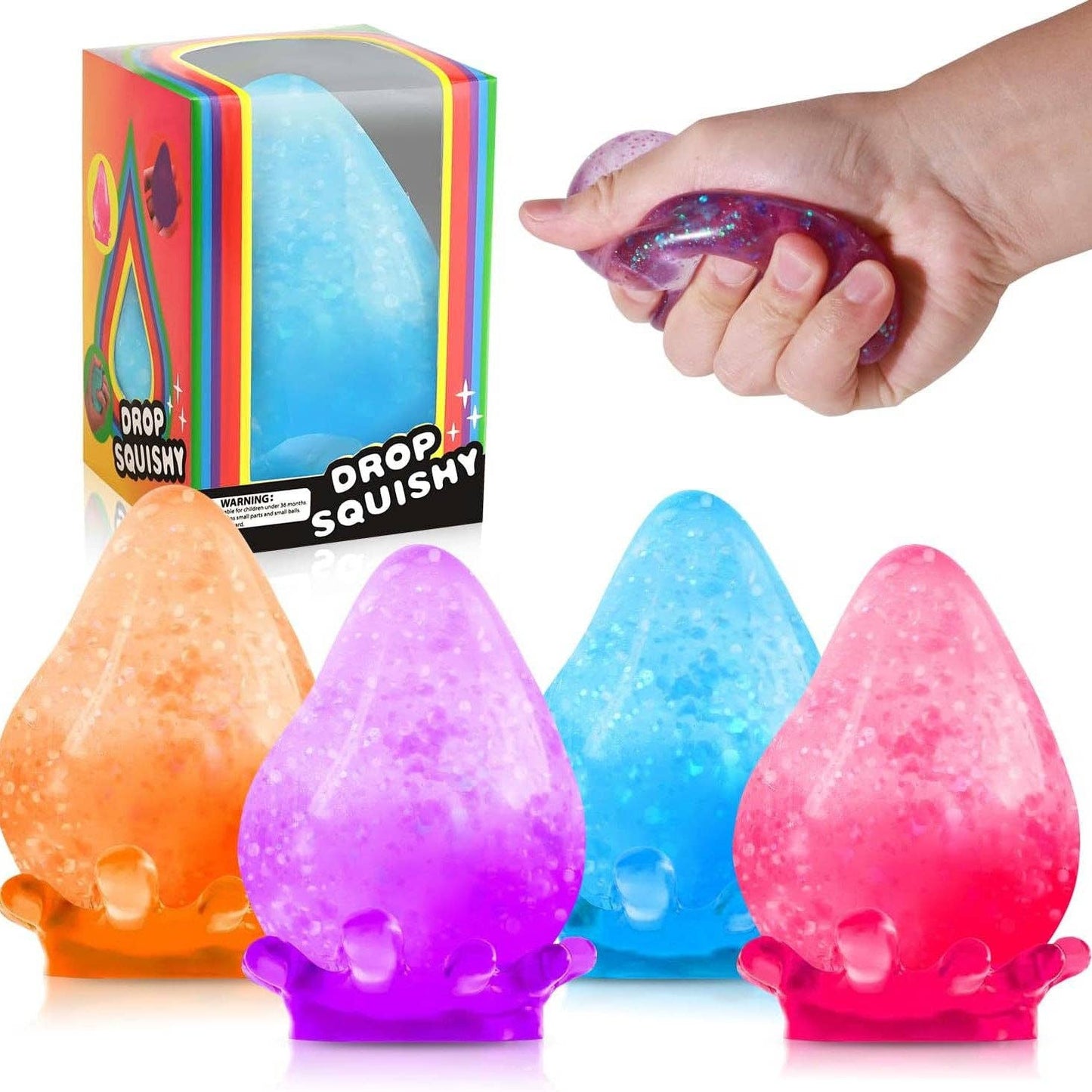 Cube Teardrop Bear Slow Rising Stress Relief Squeeze Toy Box