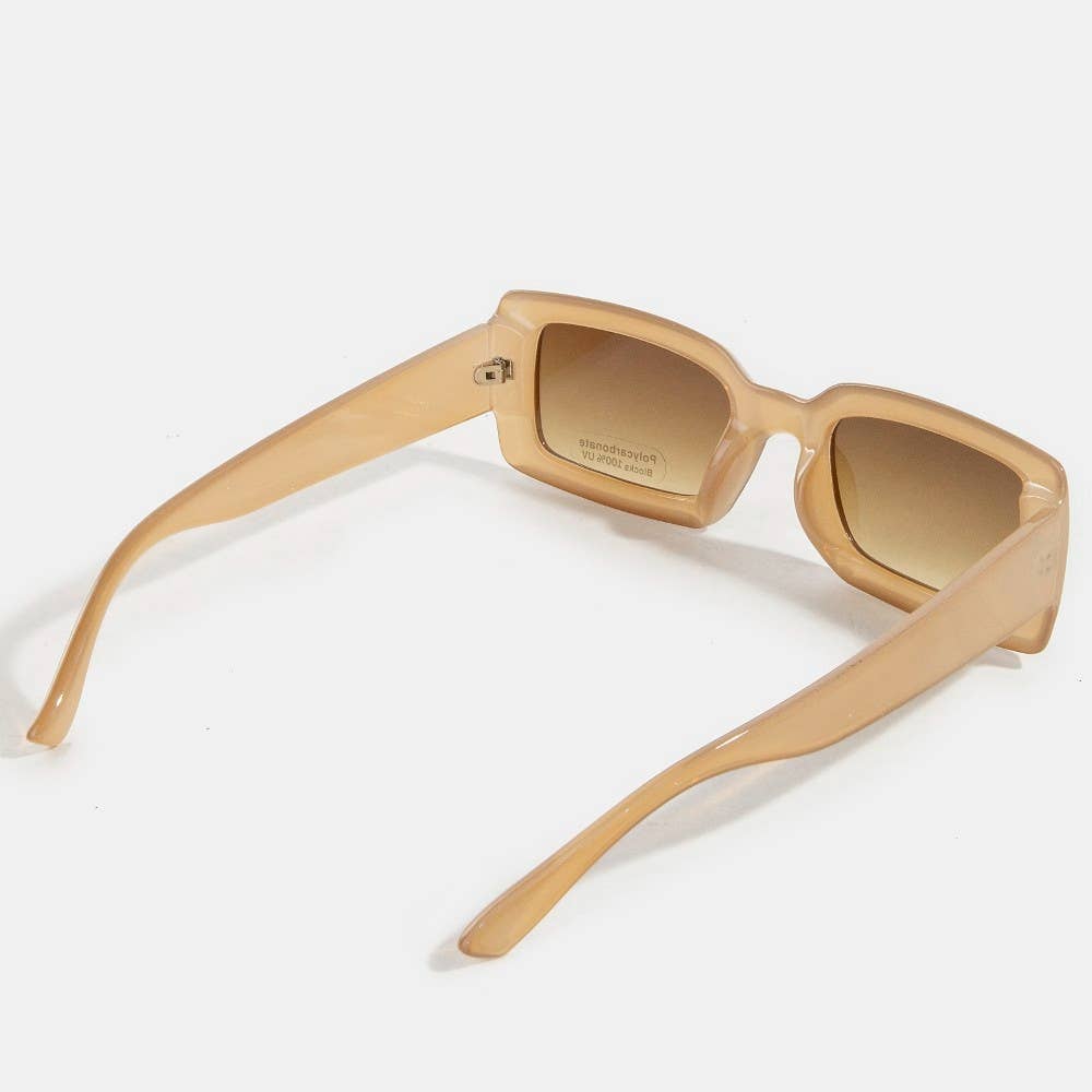 Thick Acetate Frame Rectangle Sunglasses Set