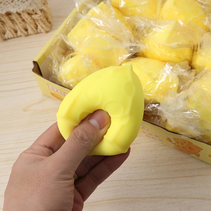 Square Cheese squishy toy Creative Stress Relief Toy-12unit