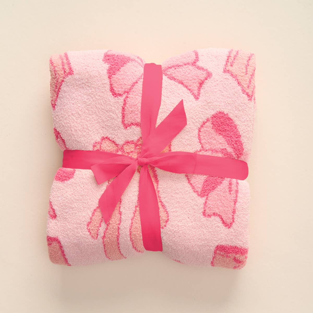 Cozy Dreams Luxe Blanket–Blushing Bows Pink