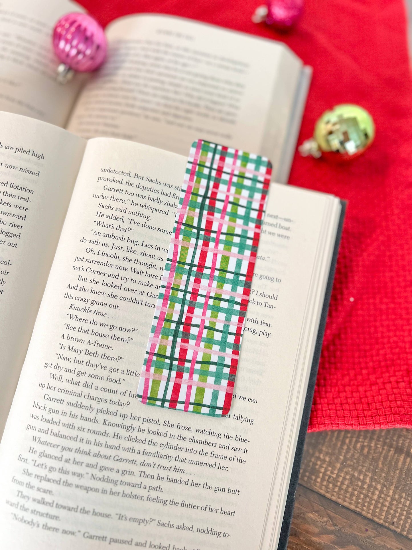 Let It Snow Christmas Bookmarks, Christmas Trees, Plaid