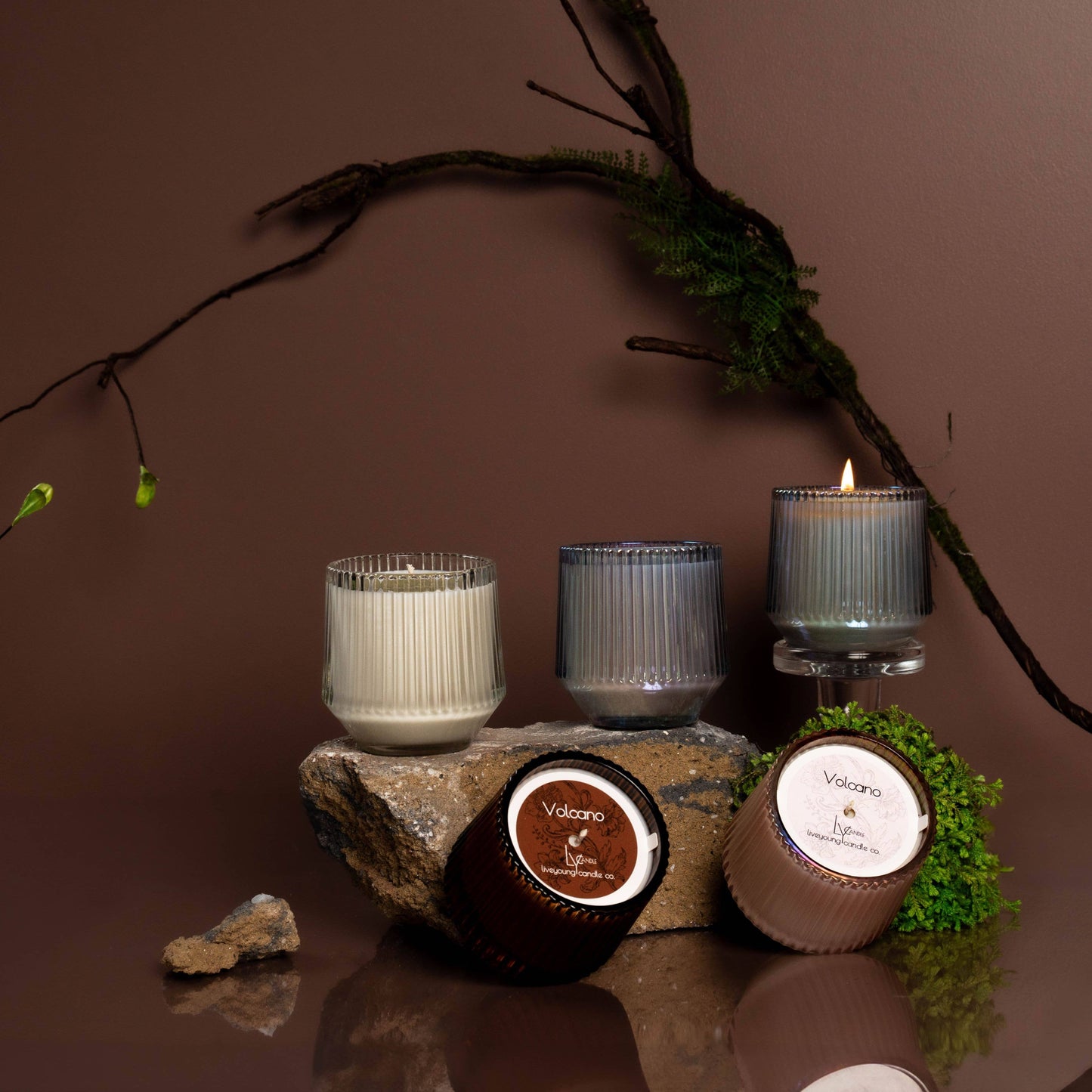 *Classic Scents* Ribbed Retro Style Candle - Clear