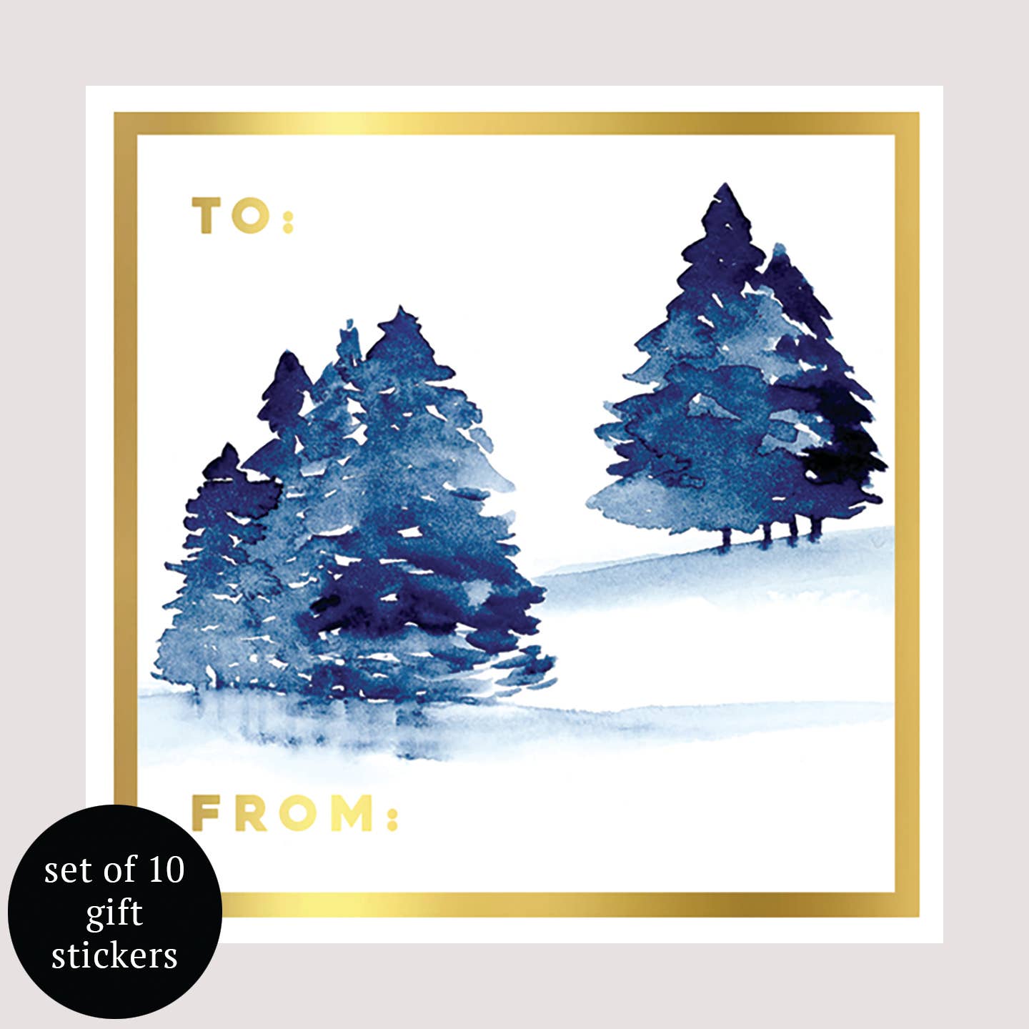 Wintery Trees Holiday Gift Tags - Set of 10 | Gift Stickers