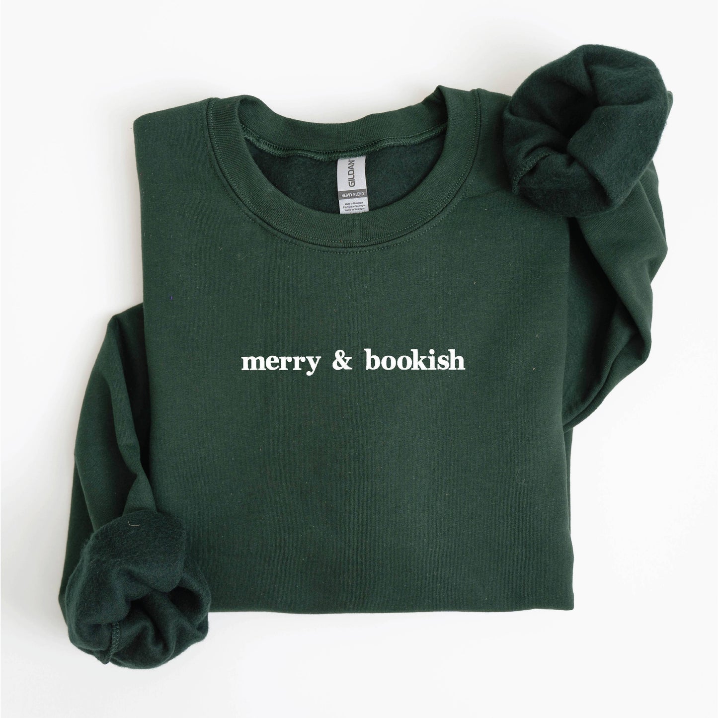 Merry & Bookish Embroidered Christmas Sweatshirt