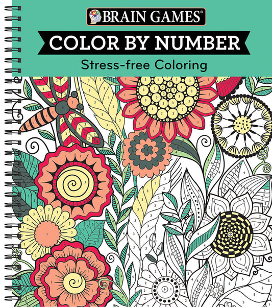 Brain Games - Color by Number: Stress-Free Coloring (Green) - Ingram